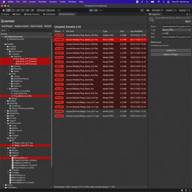 Unity Garbage Finder